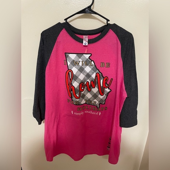 Simply Southern Tops - ✨NWT Simply Southern Home For The Holidays Georgia Shirt Size XL
